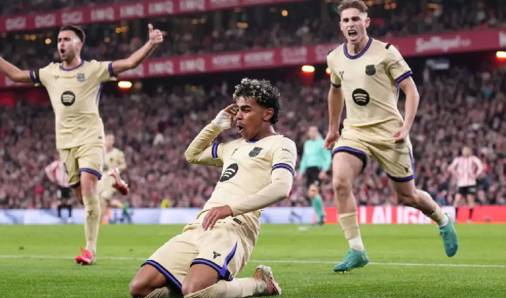 Yamal brilló con luz propia en el estadio de San Mamés.