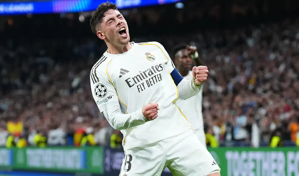 Federico Valverde marcó los 3 goles del Real Madrid en el primer tiempo ante Manchester City. Foto: UEFA Champions League Federico Valverde marcó los 3 goles del Real Madrid en el primer tiempo ante Manchester City. Foto: UEFA Champions League