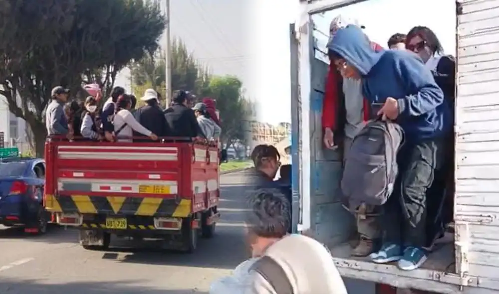 Arequipeños tuvieron que viajar de manera riesgosa ante paro. Foto: composición LR.