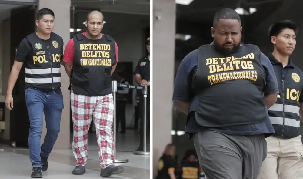 Parte de los miembros de la organización detenidos por la PNP