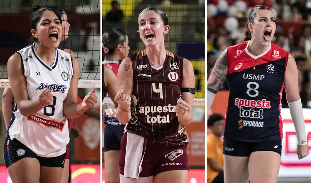 Circolo, Universitario y San Martín jugaron en el día 2 de estos cuartos de final. Foto: composición de LR/Liga Peruana de Vóley