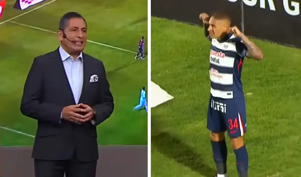 Winston Reátegui y Paolo Guerrero coincidieron en su opinión de que no existió falta previa al gol. Foto: captura de L1 Max