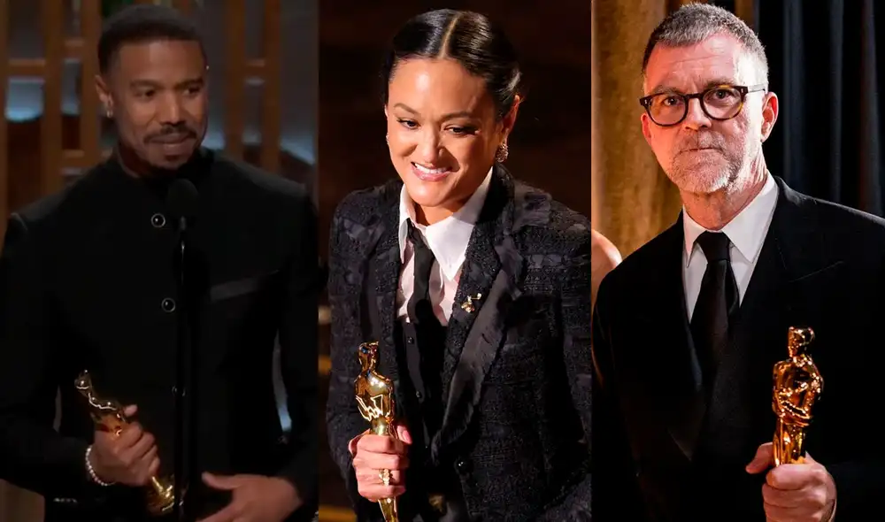 Michael B. Jordan, Jessie Buckley y el cineasta Paul Thomas Anderson entre los grandes ganadores de los Oscar 2026. Fotos: 'X'.