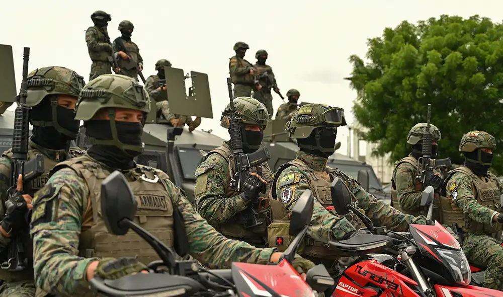 Las operaciones de seguridad se dieron en Guayas, El Oro, Los Ríos y Santo Domingo de los Tsáchilas. Foto: AFP.