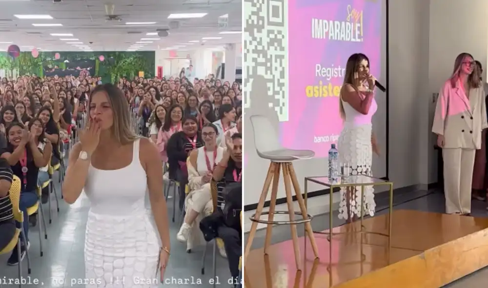 Alejandra Baigorria es ovacionada en charla de empoderamiento tras ampay. Foto: composición LR/lInstagram