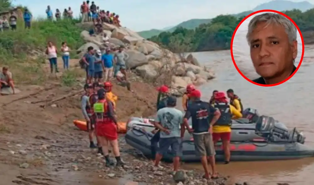 Hombre es arrastrado por río Piura al intentar salvar a niño.