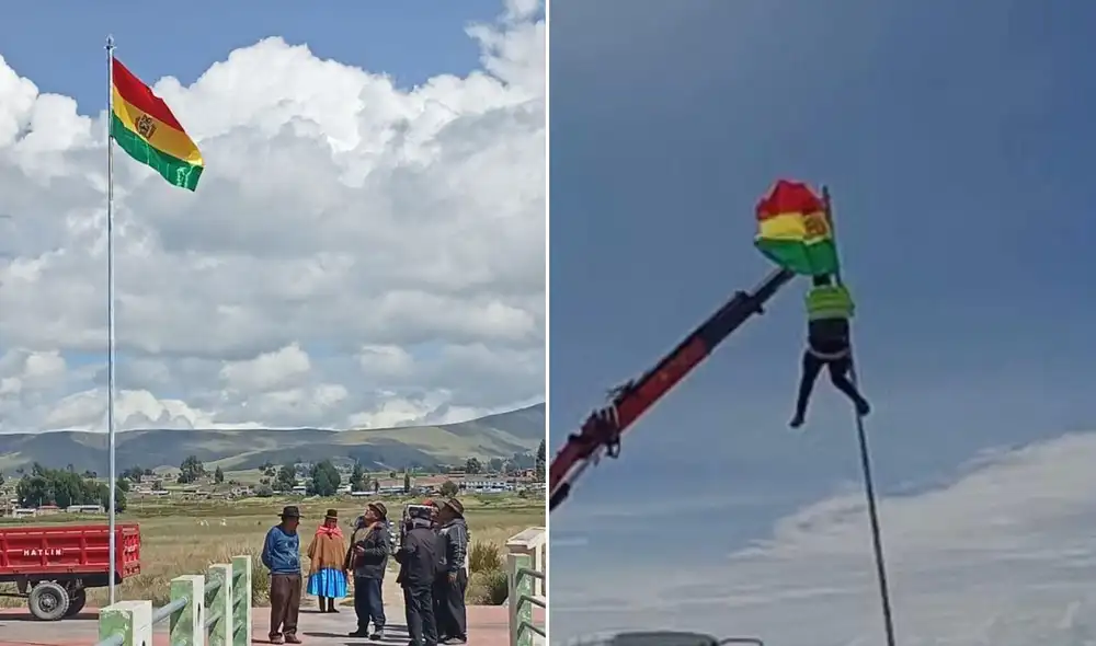 Autoridades retiran bandera de Bolivia colocada en comunidad de Isani, Puno