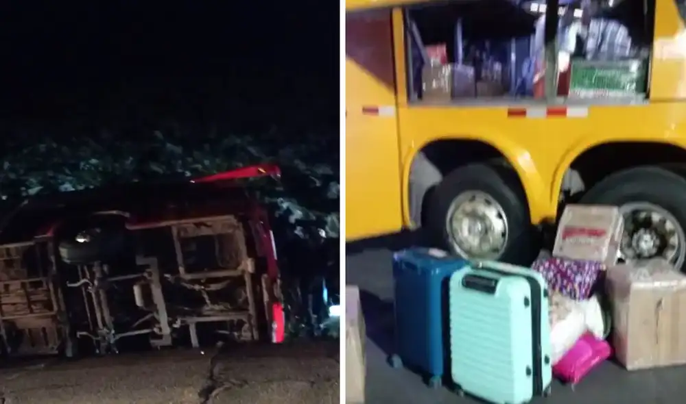 Unidad se volcó y terminó en una zanja colindante a la vía principal. Unidad se volcó y terminó en una zanja colindante a la vía principal.