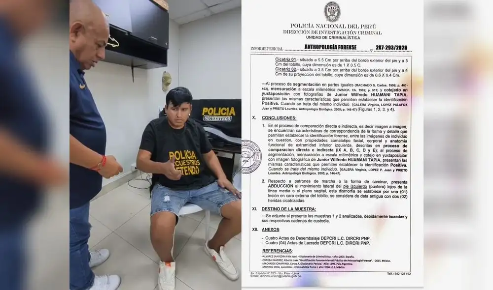 Positivo, conclusiones del informe pericial de antropología forense.