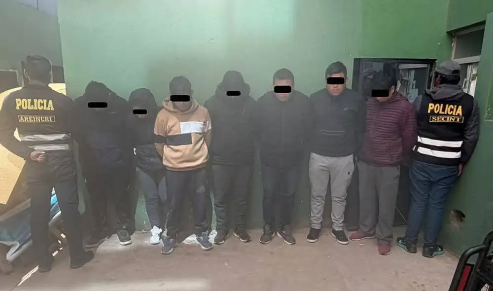 A detenidos se les incautó material valorado en S/55.000. Foto: PNP. A detenidos se les incautó material valorado en S/55.000. Foto: PNP.