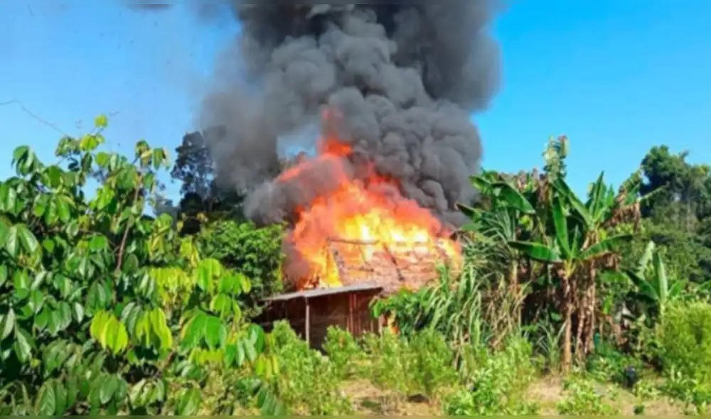 Campamento de procesamiento de droga fue destruido. Foto: Cortesía