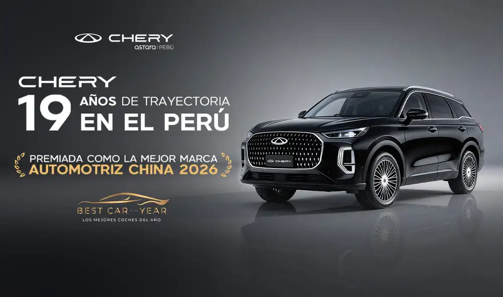 Chery fue premiada como la Mejor Marca Automotriz China en Perú en los Best Car of the Year. Fuente: Difusión.