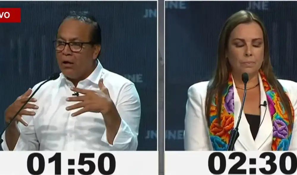 Roberto Sánchez y Fiorella Molinelli protagonizaron un fuerte cruce de palabras. Foto: captura JNE.