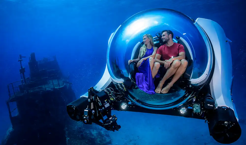 Este vehículo de exploración, llamado Worx Super Yacht Sub 3, presenta una capacidad disruptiva para descender hasta 300 metros (aproximadamente 1.000 pies) bajo el nivel del mar.