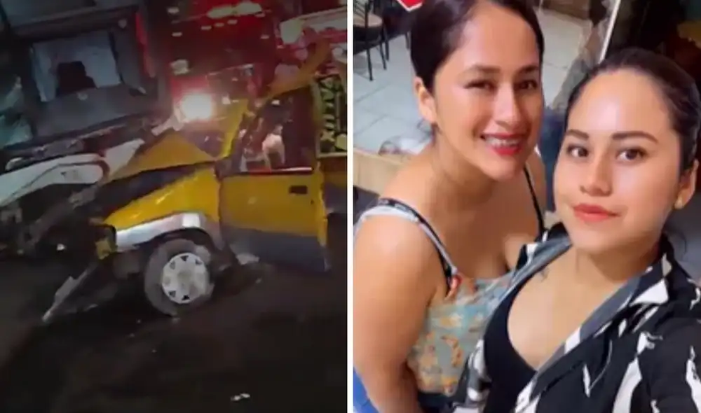 El vehículo menor que las trasladaba terminó destrozado.