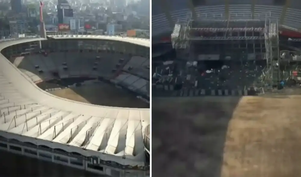 Un dron de TVPerú captó el deterioro del césped y del mobiliario. Un dron de TVPerú captó el deterioro del césped y del mobiliario.