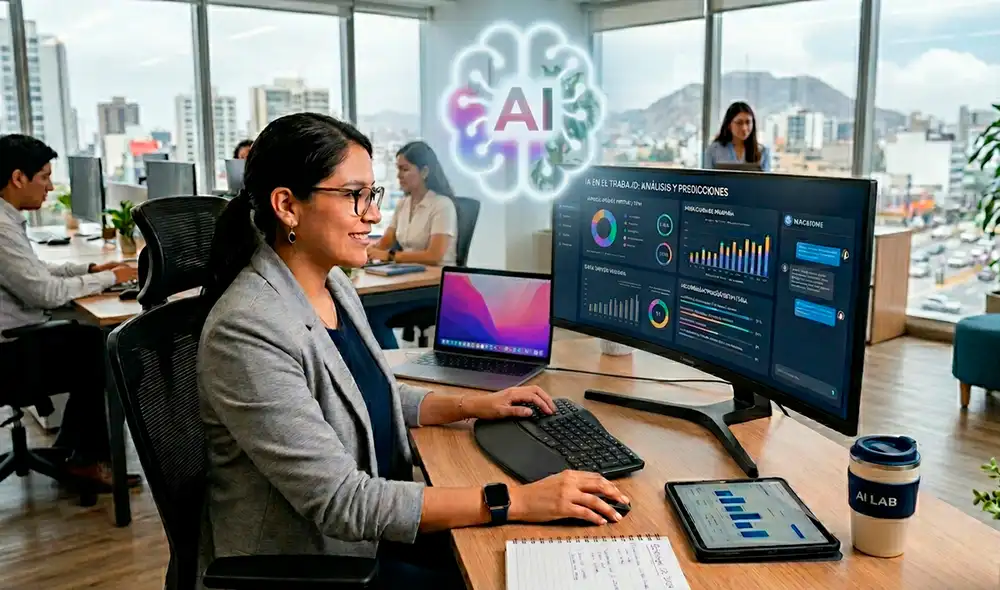 La adopción de la IA en el trabajo crece en el Perú y marca un liderazgo en la región. Foto: Composición LR/Chat GPT.