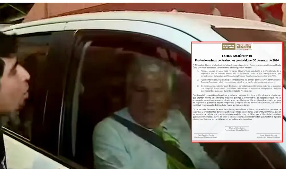 Tribunal de Honor rechaza agresión contra Fernando Olivera, candidato por el partido Frente de la Esperanza. Tribunal de Honor rechaza agresión contra Fernando Olivera, candidato por el partido Frente de la Esperanza.