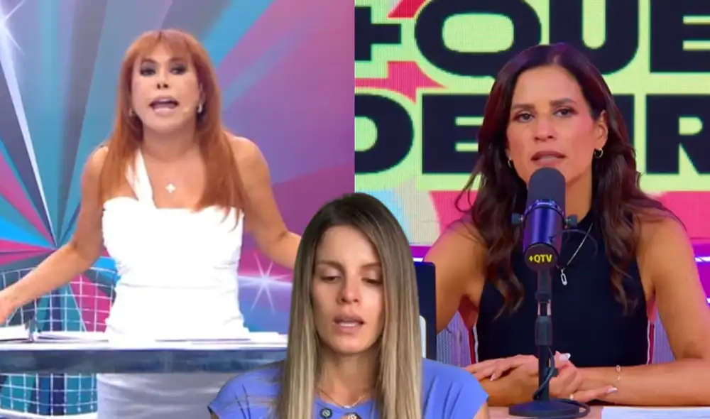 Magaly Medina habló fuerte contra Alejandra Baigorria en su últimos programas. Foto: Composición LR/ATV/YouTube.