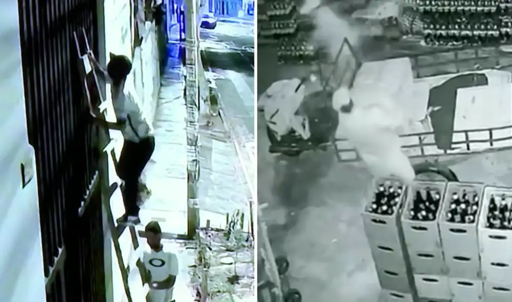 Sujetos treparon el portón y subieron al techo con la ayuda de una escalera.