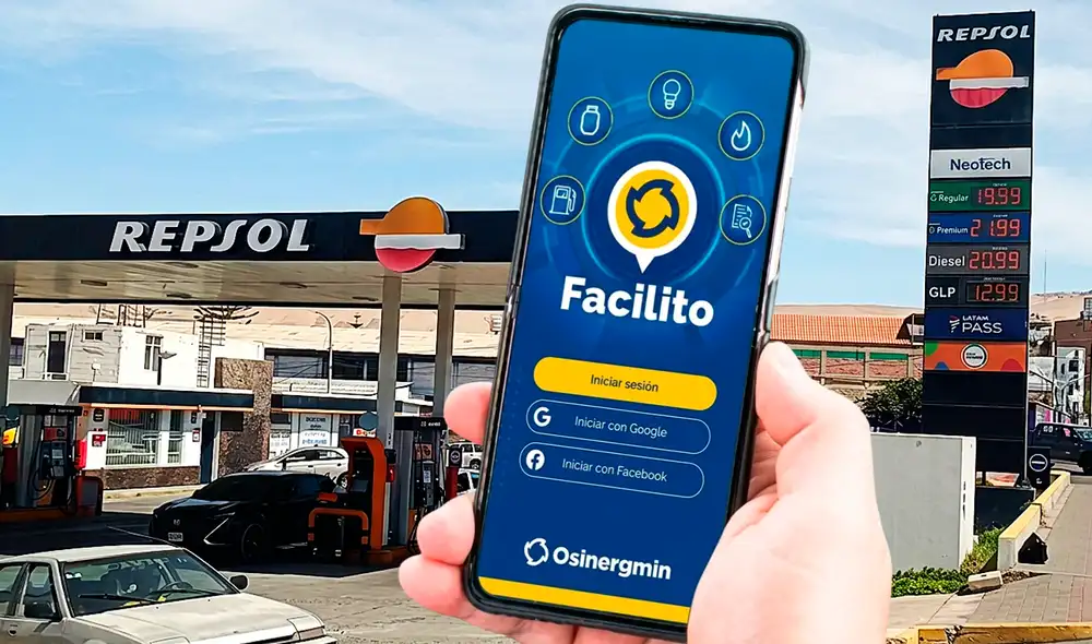 La app Facilito permite al usuario obtener el combustible al mejor precio. Foto: Composición LR.