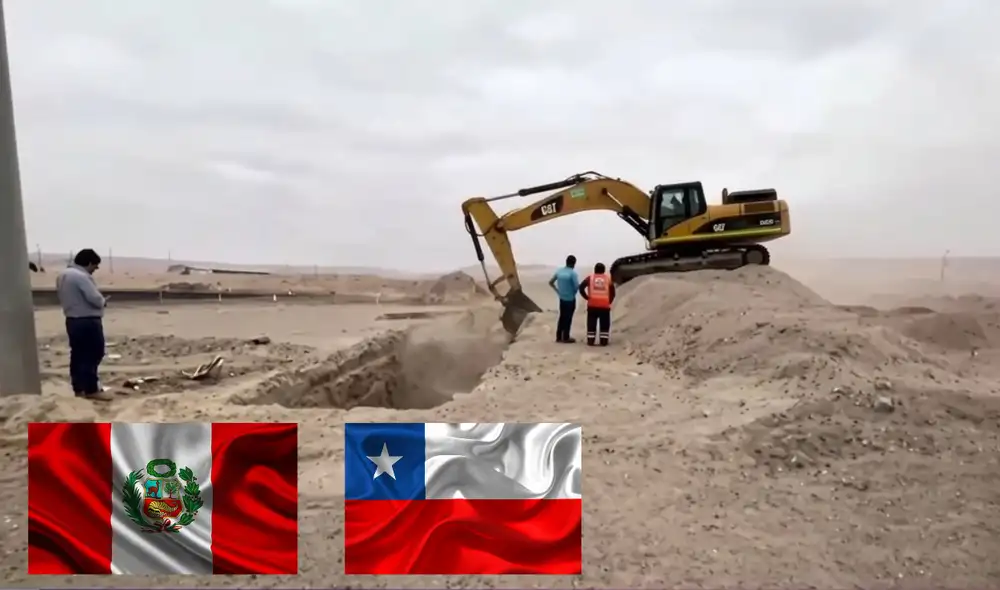 Así avanzan los trabajos de excavación en la frontera con Chile. Foto: Composición/LR Así avanzan los trabajos de excavación en la frontera con Chile. Foto: Composición/LR