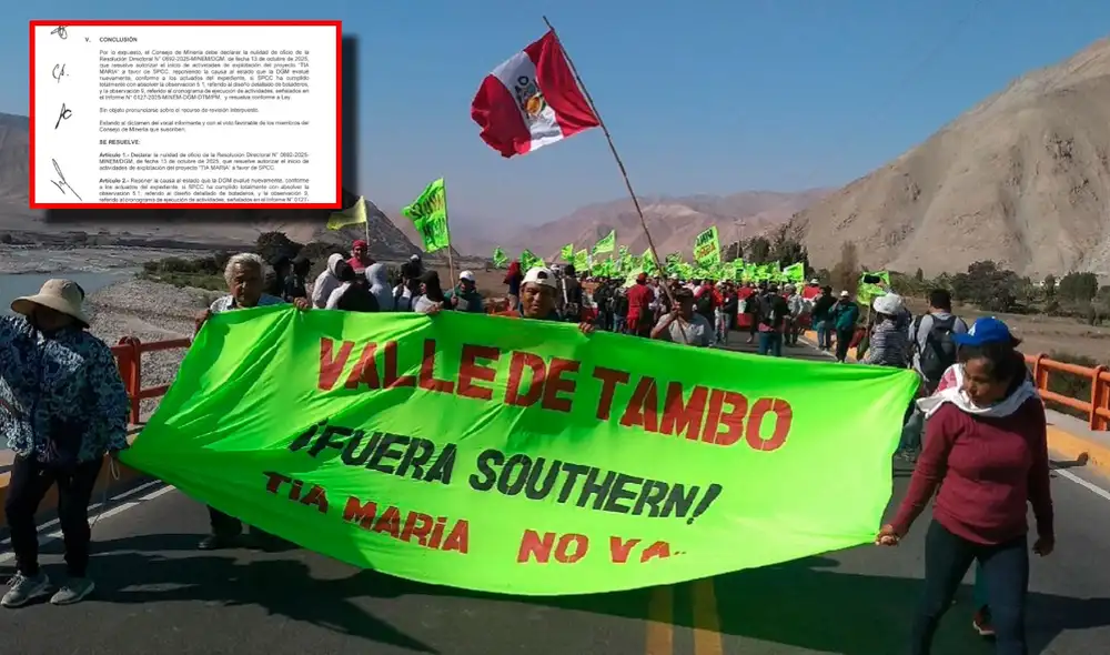 Tía María deberá pasar por una nueva evaluación tras la anulación de su permiso de explotación.