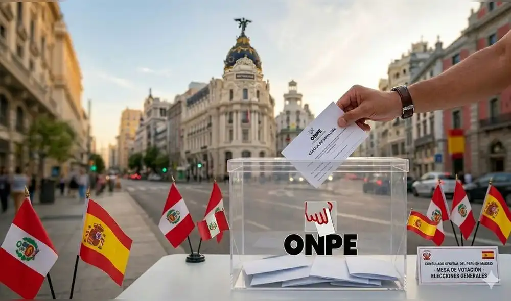 En total, 219,544 peruanos están habilitados para votar en España por Elecciones 2026. (Foto: Nano Banana by Gemini)