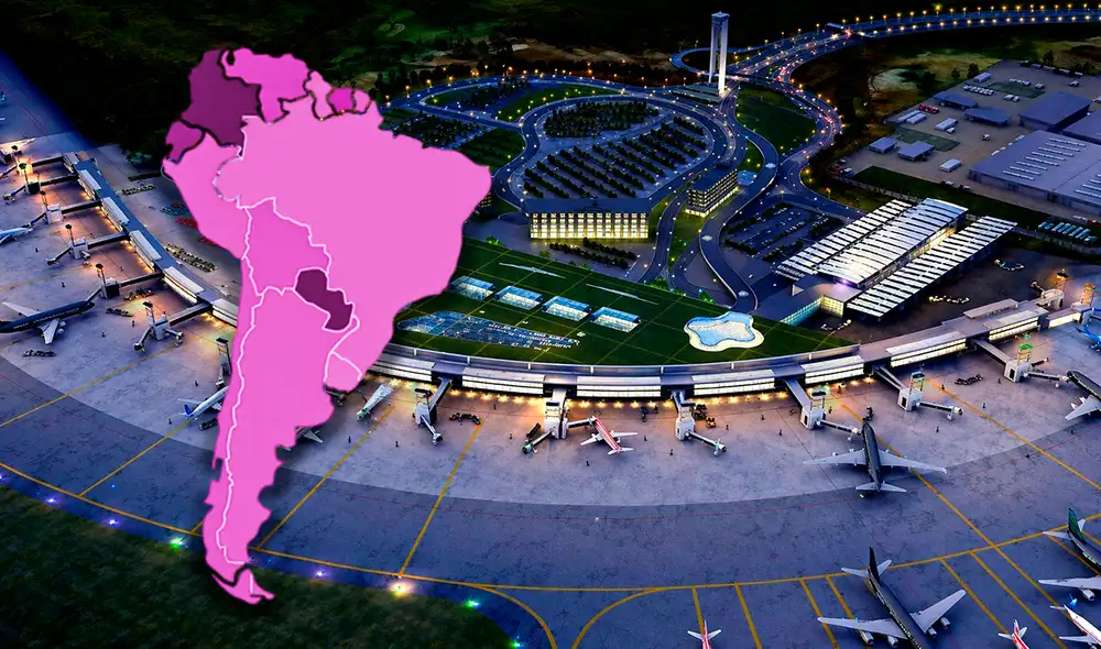 Este moderno aeropuerto de un país de América Latina ofrece nuevas zonas de embarque, salas VIP y sectores comerciales.