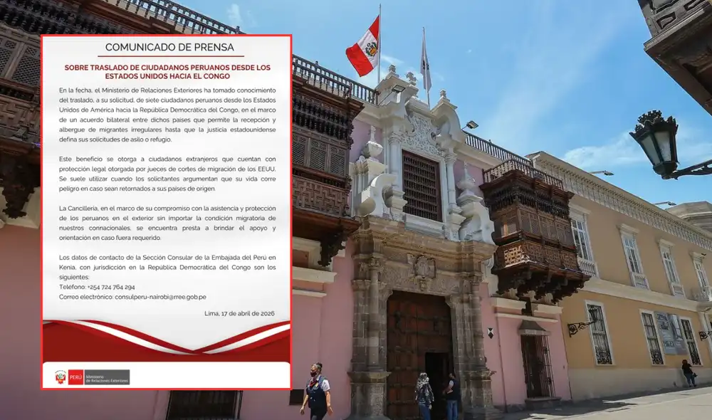 Cancillería sobre situación de peruanos trasladados a La RDC.