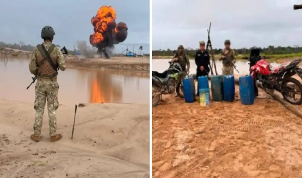 Cinco pozas de gran tamaño y tres balsas draga figuran entre el material destruiddo.