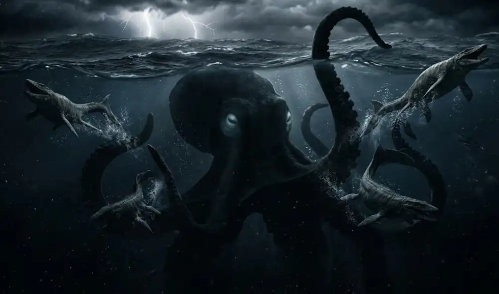 Los científicos descubrieron fósiles de pulpos gigantes de hasta 19 metros que vivieron durante el Cretácico. Foto: Eastern Herald