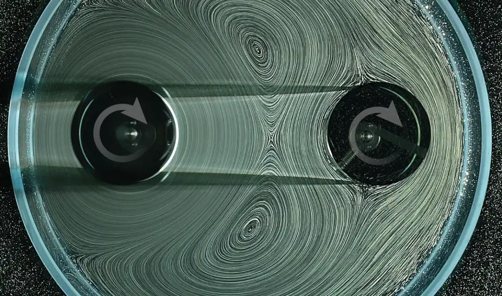 Investigadores desarrollaron un sistema de engranajes sin dientes que nunca entra en contacto. Foto: Universidad de Nueva York