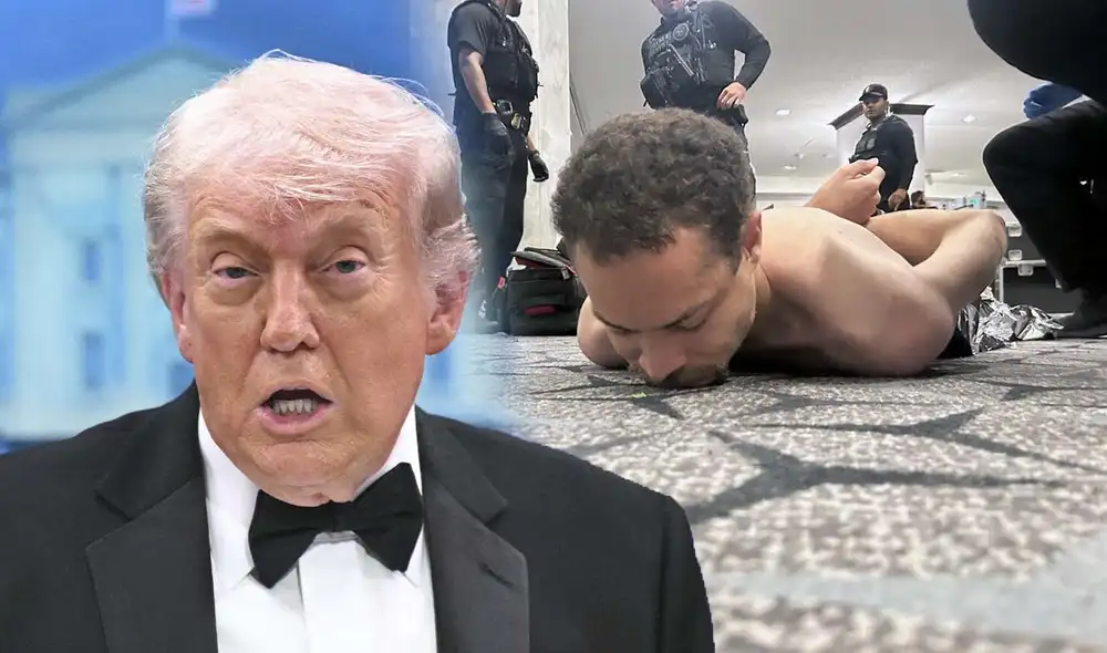 El atacante, identifiado como Cole Tomas Allen, fue reducido por seguridad y enfrenta múltiples cargos. Foto: composición LR/AFP