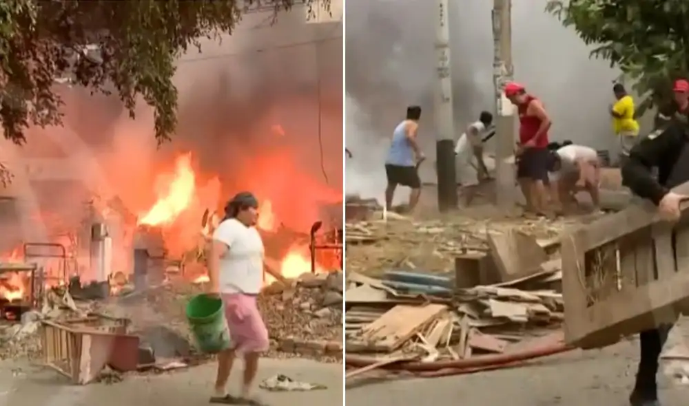 Incendio en vivienda frente al óvalo de la avenida Canta Callao en San Martín de Porres.