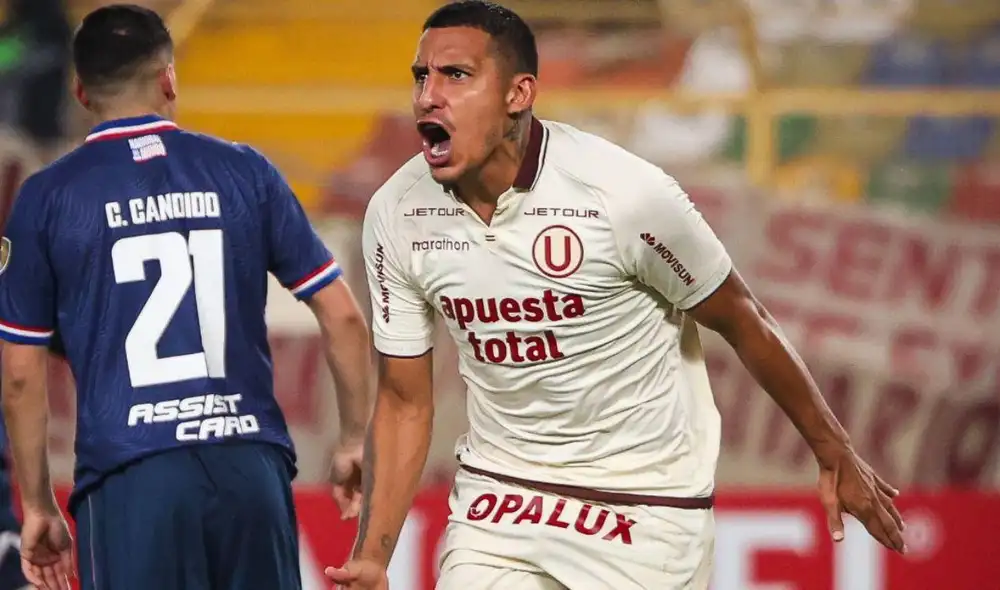 Álex Valera anotó en la victoria de Universitario 4-2 sobre Nacional. Foto: Libertadores