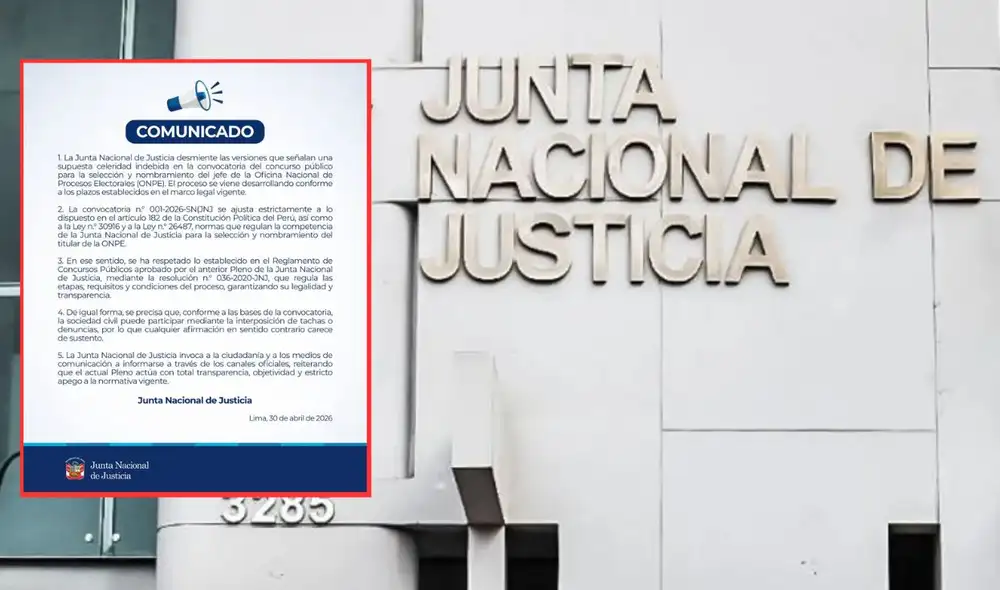 JNJ descarta supuesta celeridad indebida en proceso de selección para el nuevo jefe de la ONPE