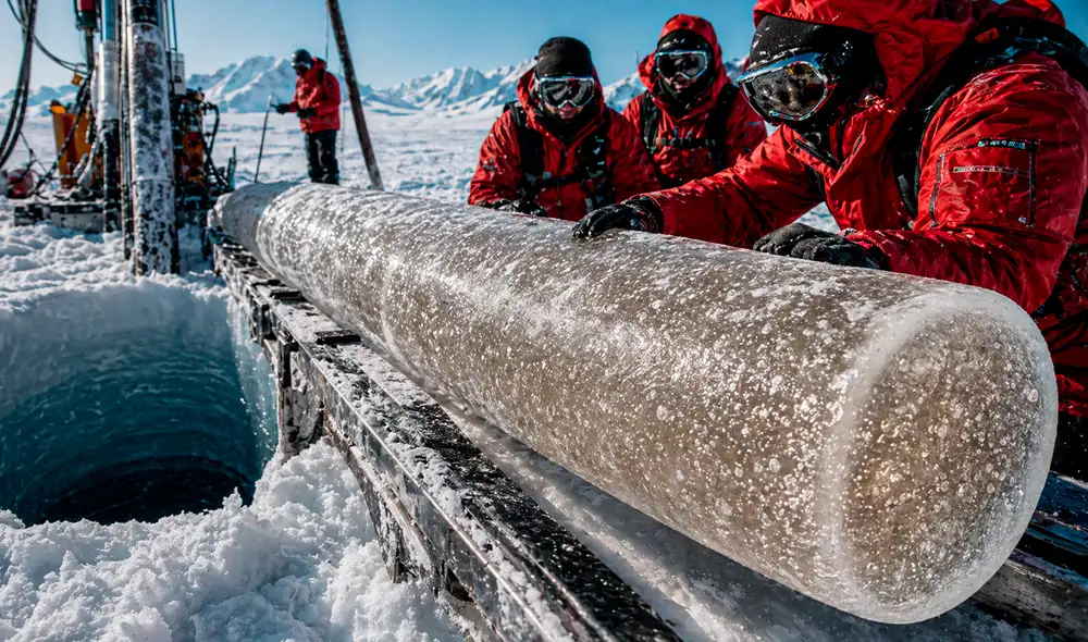 La expedición científica exploró la zona de hielo azul en Allan Hills, en la Antártida.