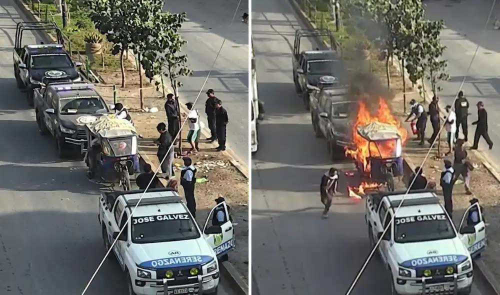 Tras negar brindar sus datos y evitar que su vehículo sea llevado al depósito municipal, la pareja incendió la moto en plena vía pública.