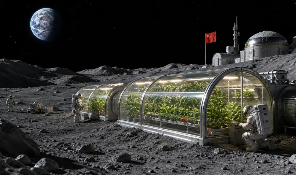 China investiga la agricultura espacial con el fin de desarrollar invernaderos en la Luna para producir alimentos.