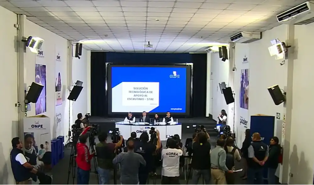 La ONPE brindó una conferencia de prensa con los detalles de las elecciones 2026. Foto: Captura