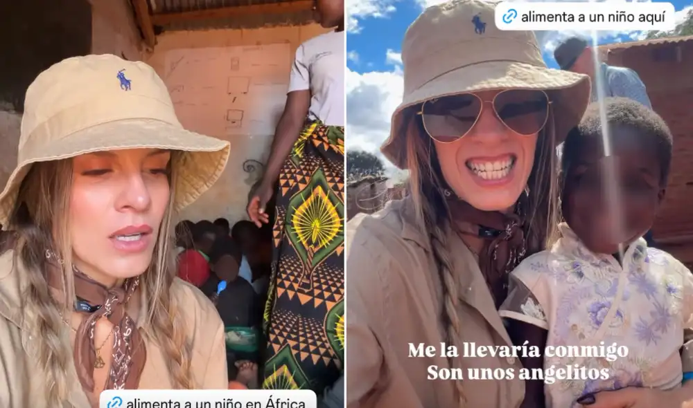 Alejandra Baigorria instó a sus seguidores a donar S/130 para ayudar a que estos niños puedan comer durante un mes. Foto: Composición LR/Instagram.