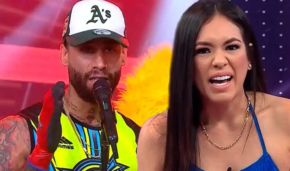 Jazmín Pinedo criticó las nuevas reglas de 'Esto es guerra' y Jota Benz la confrontó. Foto: Composición LR/Captura/América TV Jazmín Pinedo criticó las nuevas reglas de 'Esto es guerra' y Jota Benz la confrontó. Foto: Composición LR/Captura/América TV