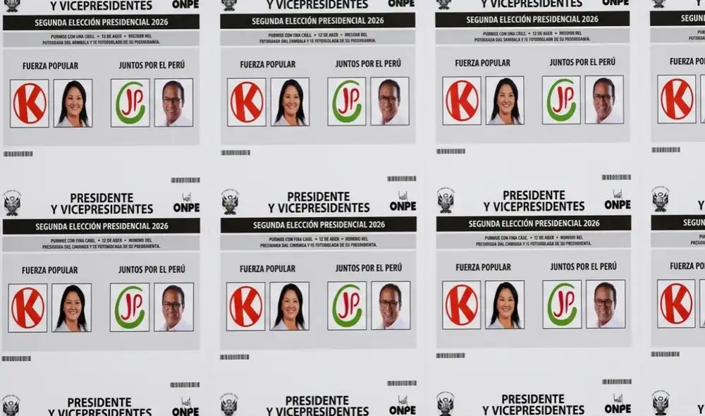 JNE presenta la cédula de votación para la segunda vuelta entre Keiko Fujimori y Roberto Sánchez