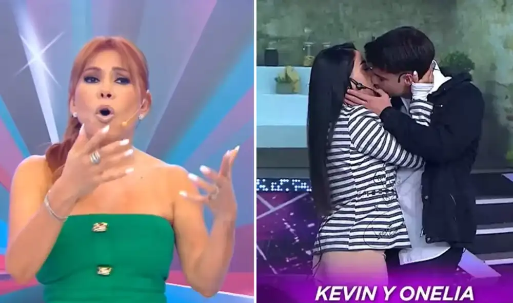 Magaly Medina se refirió al beso viral entre Onelia Molina y Kevin Díaz. Foto: Composición LR/ATV.