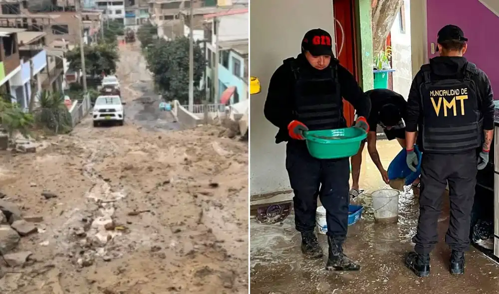 Inundación en Villa María del Triunfo por rotura de tubería de agua afecta a 30 familias