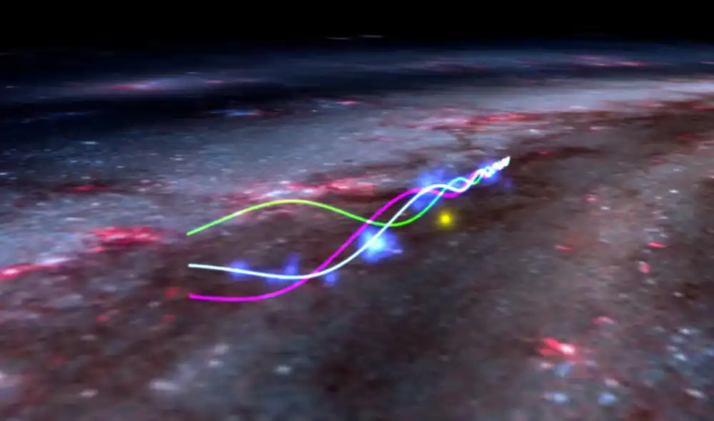 La Onda de Radcliffe es una cadena gigantesca de gas y polvo que mide aproximadamente 9.000 años luz de longitud. Foto: WorldWide Telescope La Onda de Radcliffe es una cadena gigantesca de gas y polvo que mide aproximadamente 9.000 años luz de longitud. Foto: WorldWide Telescope