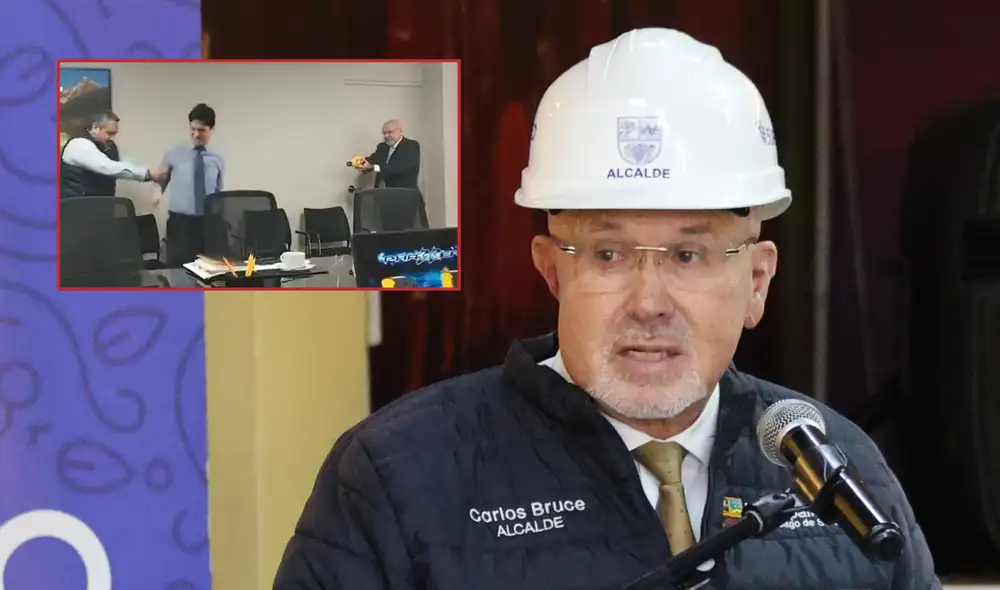 Video muestra al alcalde de Surco usando una pistola eléctrica en contra de un asesor. Foto: composición LR Video muestra al alcalde de Surco usando una pistola eléctrica en contra de un asesor. Foto: composición LR