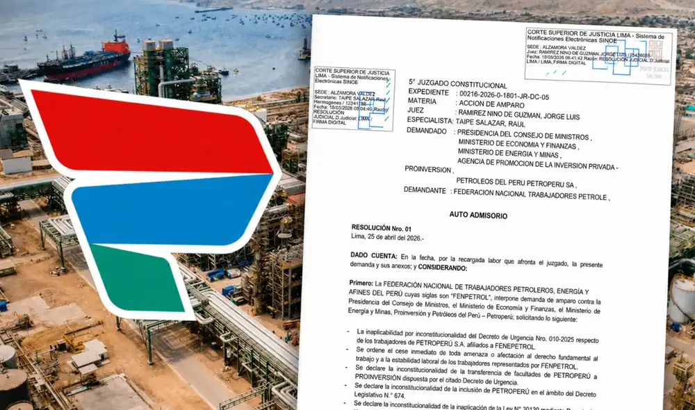 Poder Judicial admite demanda de amparo de trabajadores de Petroperú Poder Judicial admite demanda de amparo de trabajadores de Petroperú