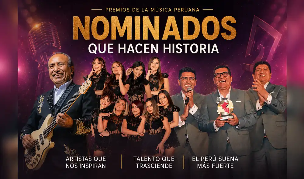 Figuras destacadas de la música peruana, como Corazón Serrano y Grupo 5, competirán en diferentes categorías durante esta ceremonia que promueve la propiedad intelectual. Fotos: composición LR/ChatGPT Figuras destacadas de la música peruana, como Corazón Serrano y Grupo 5, competirán en diferentes categorías durante esta ceremonia que promueve la propiedad intelectual. Fotos: composición LR/ChatGPT